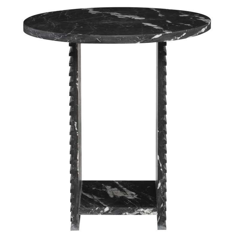 Orren Ellis Ulrica Marble Top Abstract End Table with Storage Wayfair